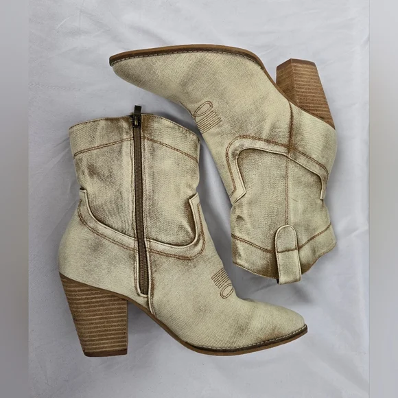 Corkys Friends In Low Places 3.5-Inch Heel Booties Memory Foam Insoles sz 9 - Picture 3 of 9